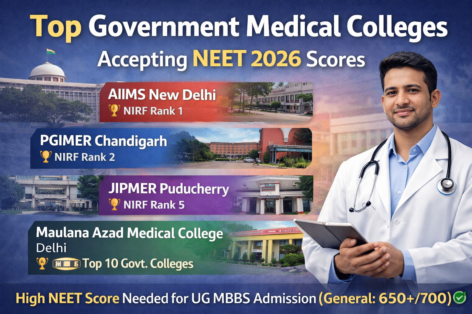 Top Government Medical Colleges Accepting NEET 2026 Scores